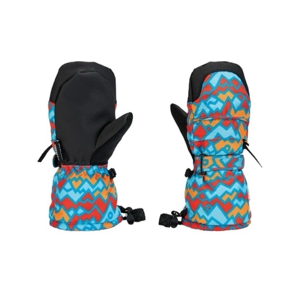 Gordini Baby Baby Baby Snow Mitts L Geo Peaks Blue Orange - Picture 1 of 7